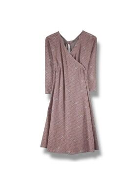 Patagonia Organic Cotton Faux Wrap Dress Celestials Nickel Geometric Size M